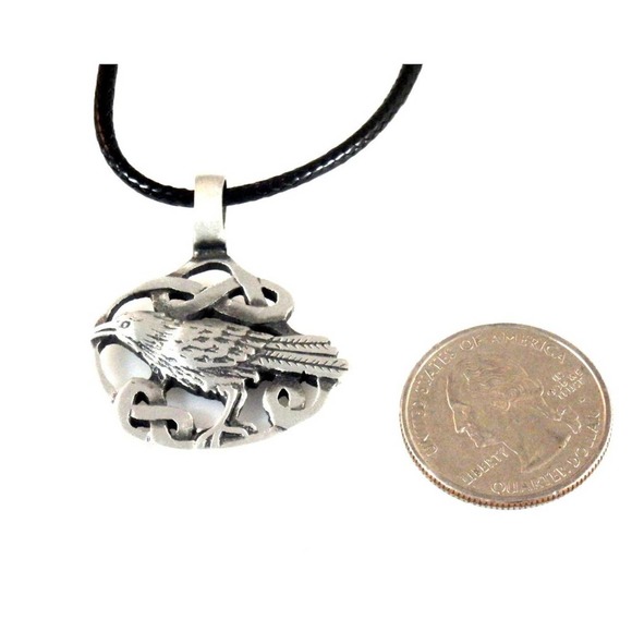 Knotwork Raven on a Black Cord 1690 - Picture 6 of 6